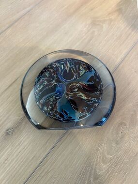 James Clarke 96 Paperweight - Iridescent Blue Decorative Home Art